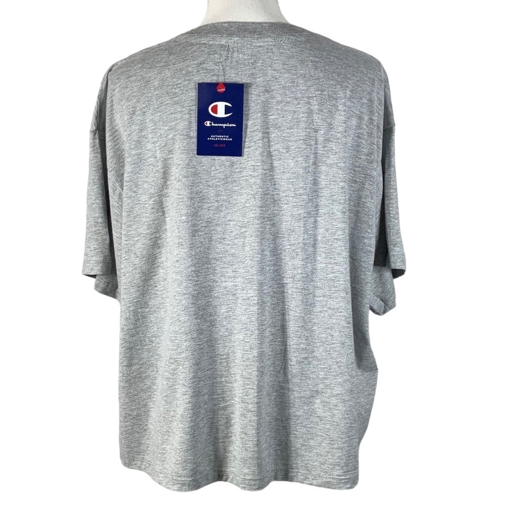 Champion Tee Shirt Graphic Logo Short Sleeve Crew Neck Boxy Grey Women’s Plus 2X - Picture 8 of 16